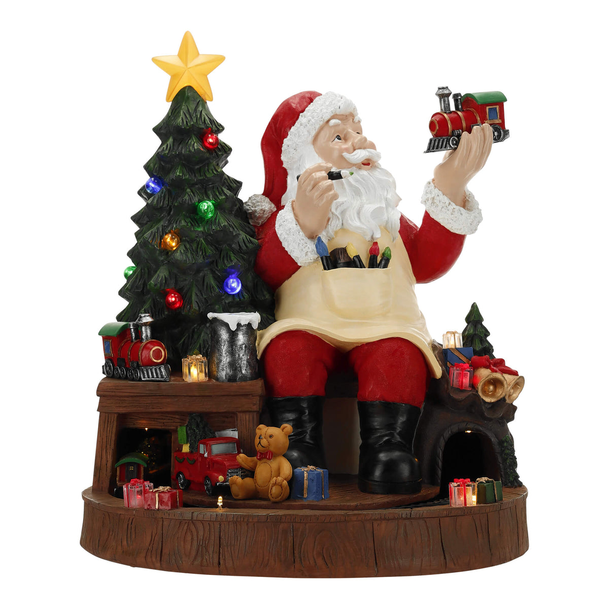Scena di Babbo Natale animata con luci LED Timstor