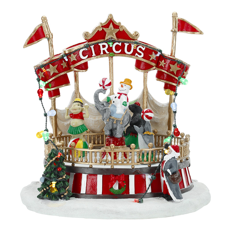 Scena circense natalizia con luci LED 25,5 cm Timstor