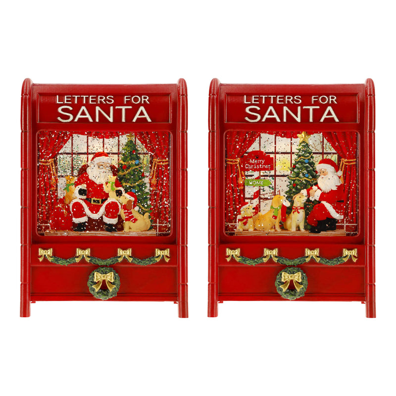 Cassetta postale di Babbo Natale con LED e acqua Timstor