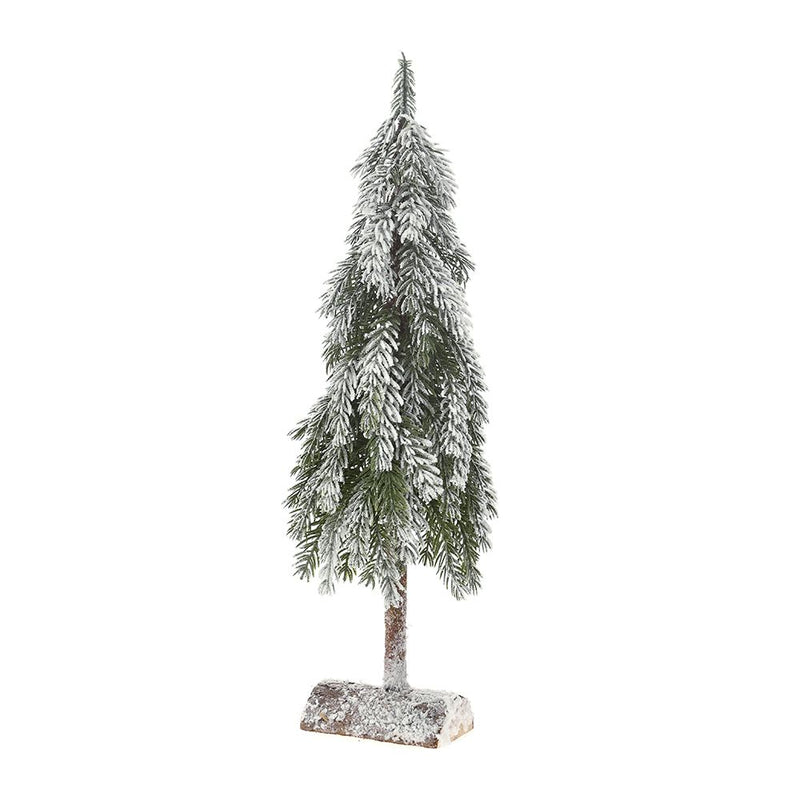 Albero natalizio innevato con base in legno 60 cm Iliadis