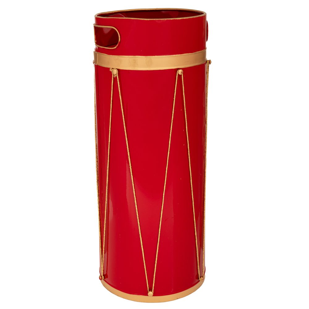 Portaombrelli natalizio tamburo rosso in metallo 50 cm Iliadis