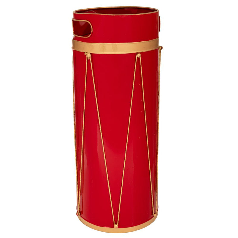 Portaombrelli natalizio tamburo rosso in metallo 50 cm Iliadis