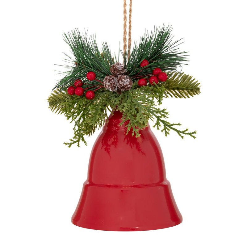 Campana natalizia rossa in metallo da appendere 20 cm Iliadis