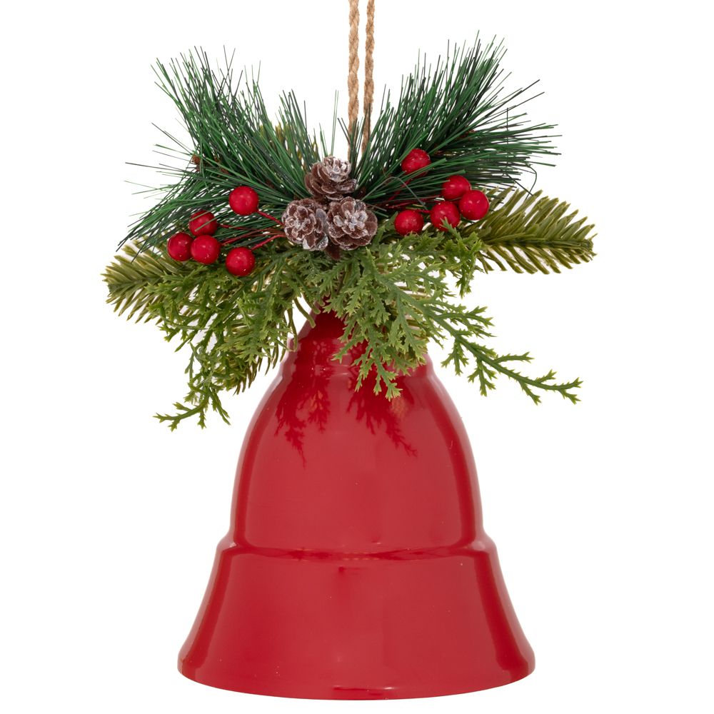 Campana natalizia rossa in metallo da appendere 28 cm Iliadis
