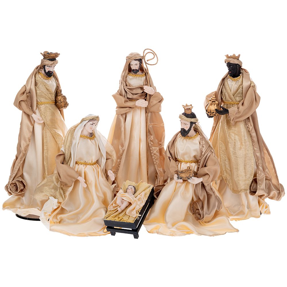 Presepe in resina dorato set 6 figure 40 cm Iliadis