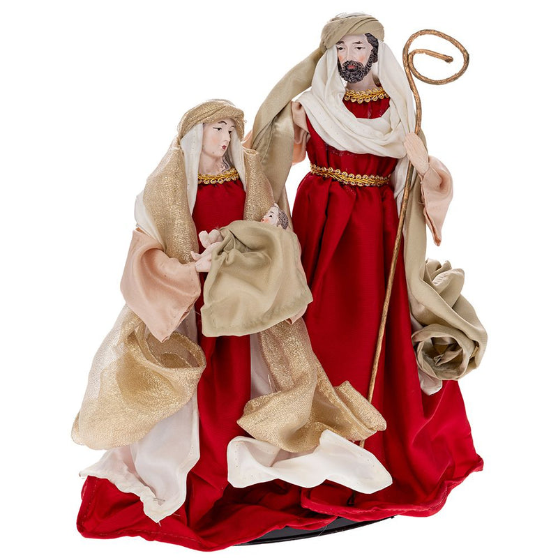 Sacra Famiglia natalizia rossa 30 cm Iliadis
