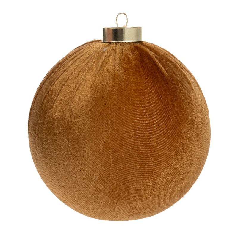 Pallina natalizia in velluto marrone dorato 25 cm Iliadis