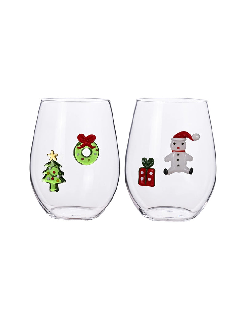Brandani Bicchiere W il Natale Set 2 pz – Decoro Pupazzo di Neve