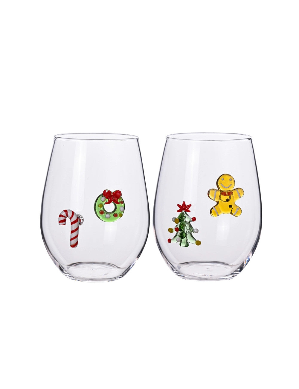 Brandani Bicchiere W il Natale Set 2 pz – Decoro Pan di Zenzero