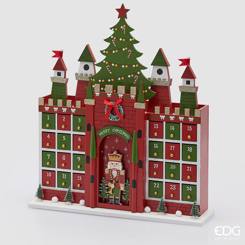 Casetta dell’Avvento in legno verde e rossa 44 cm EDG - Verde e rosso
