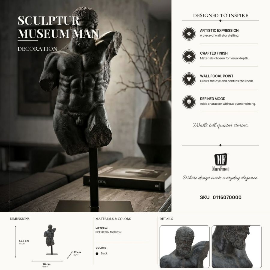 Mauro Ferretti Scultura Museum Man 26 x 22 x 57,5 cm