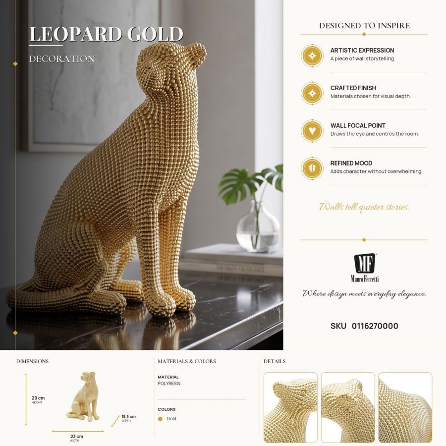 Mauro Ferretti Leopardo Gold 23 x 15,5 x 29 cm