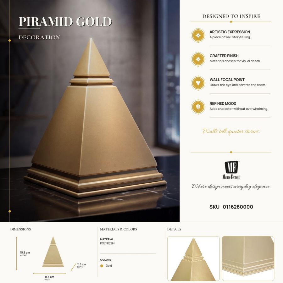 Mauro Ferretti Piramide Gold 11,5 x 11,5 x 15,5 cm