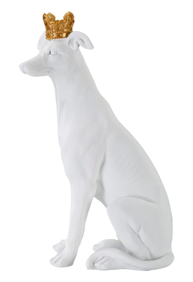 Mauro Ferretti Cane con Corona Bianco 20 x 12,5 x 33 cm