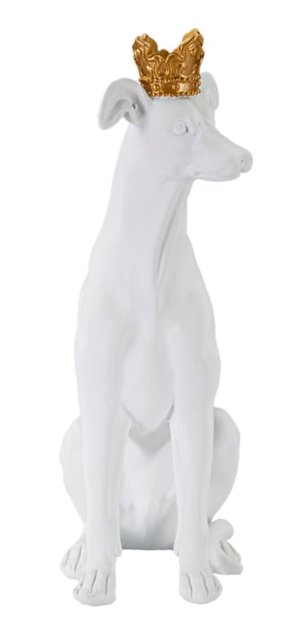Mauro Ferretti Cane con Corona Bianco 20 x 12,5 x 33 cm