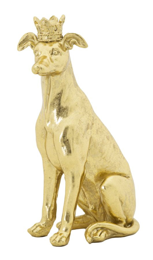Mauro Ferretti Cane con Corona Oro 20 x 12,5 x 33 cm