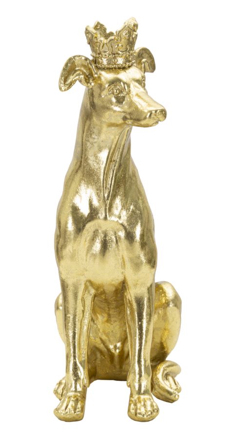 Mauro Ferretti Cane con Corona Oro 20 x 12,5 x 33 cm