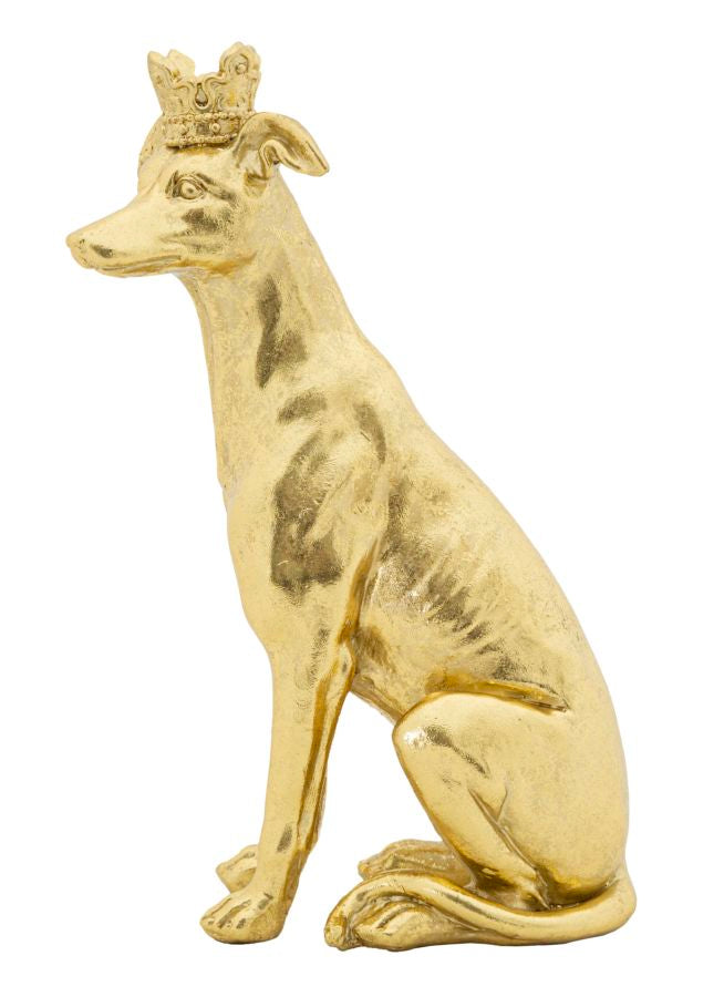 Mauro Ferretti Cane con Corona Oro 20 x 12,5 x 33 cm
