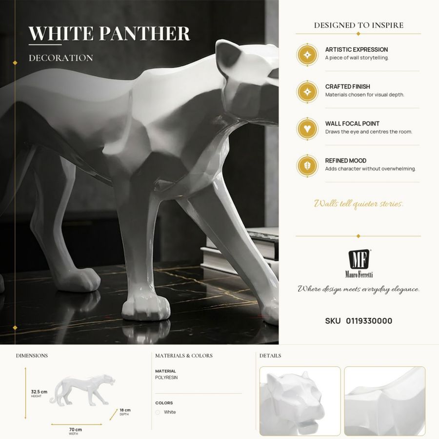 Mauro Ferretti Pantera White 70 x 18 x 32,5 cm