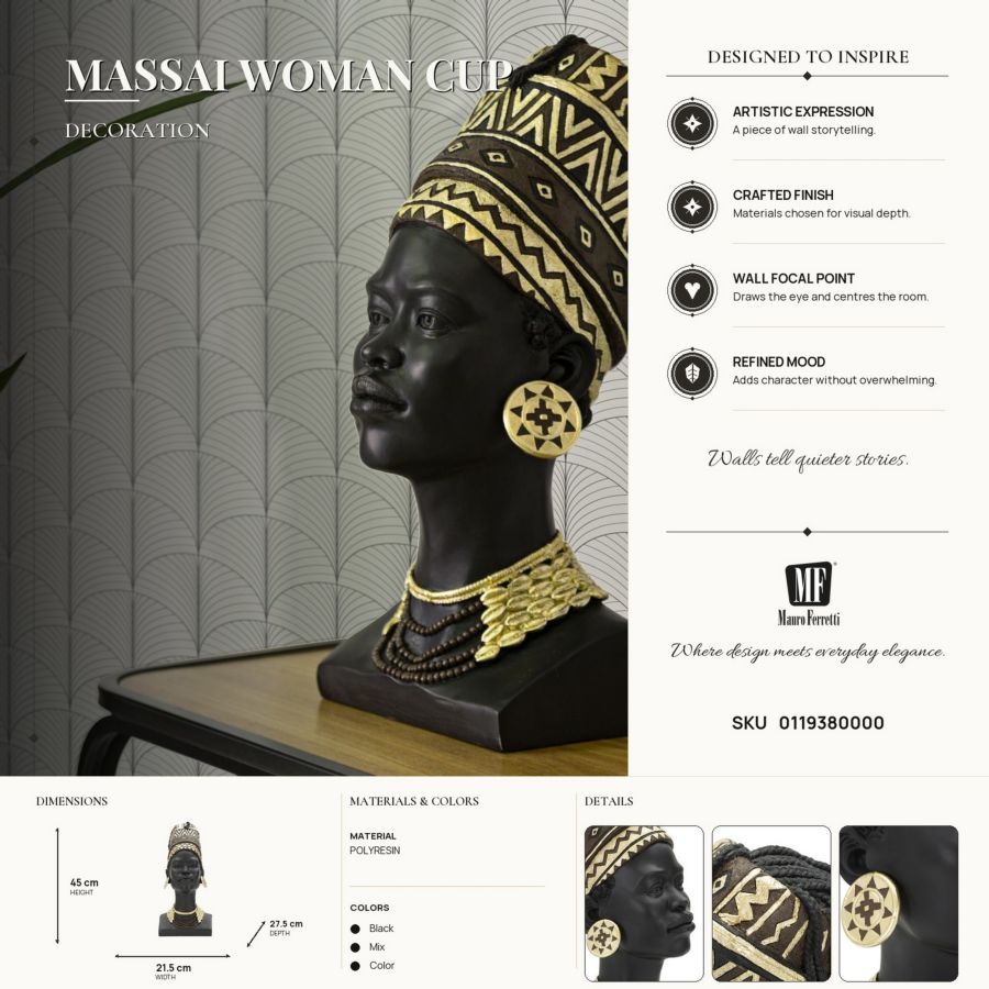 Mauro Ferretti Donna Masai Turbante 21,5 x 27,5 x 45 cm