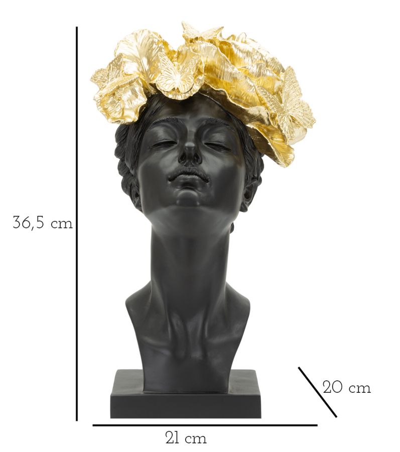 Mauro Ferretti Donna con Farfalle in Testa 21 x 20 x 36,5 cm