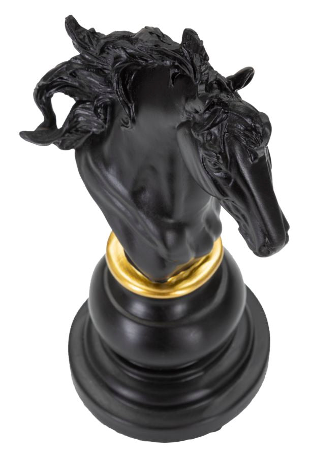 Mauro Ferretti Cavallo Nero e Oro 14 x 11 x 27 cm