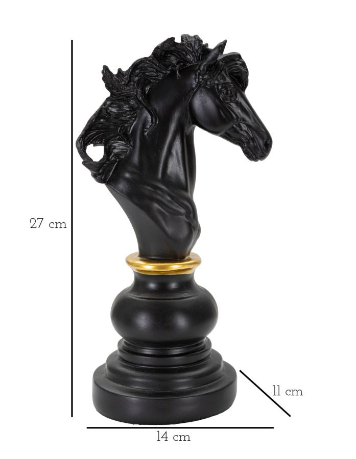 Mauro Ferretti Cavallo Nero e Oro 14 x 11 x 27 cm