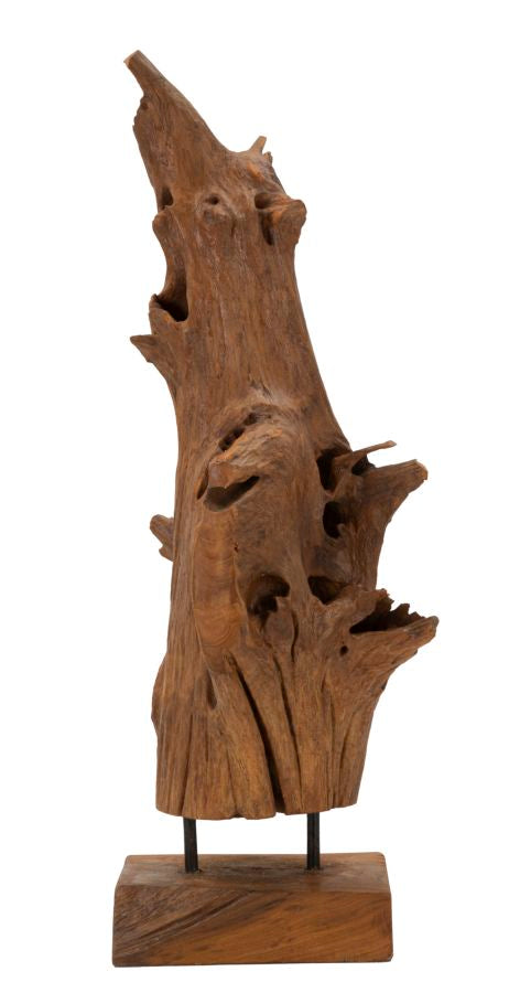 Mauro Ferretti Scultura Akar in Teak Riciclato 23 x 27 x 64 cm (pezzi Unici - Non Rip. in Serie)