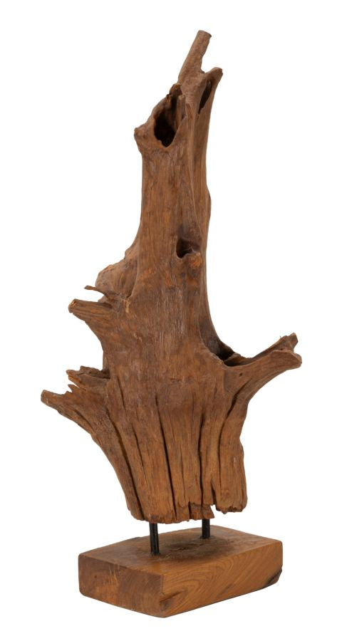 Mauro Ferretti Scultura Akar in Teak Riciclato 23 x 27 x 64 cm (pezzi Unici - Non Rip. in Serie)