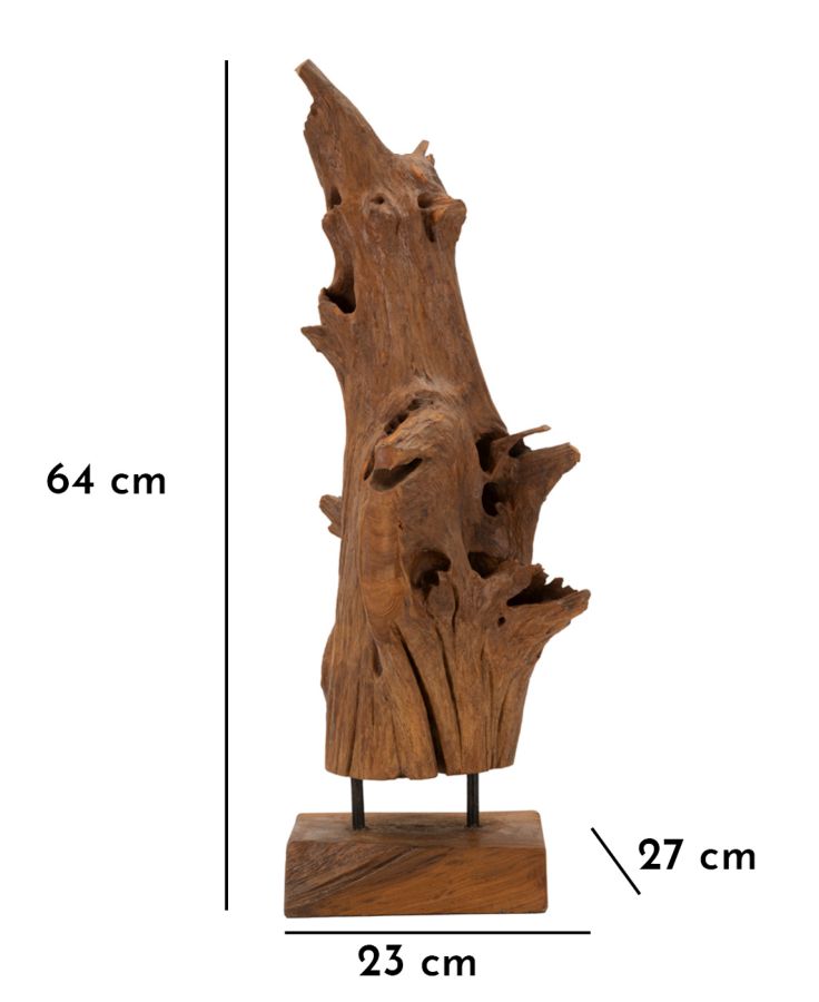 Mauro Ferretti Scultura Akar in Teak Riciclato 23 x 27 x 64 cm (pezzi Unici - Non Rip. in Serie)
