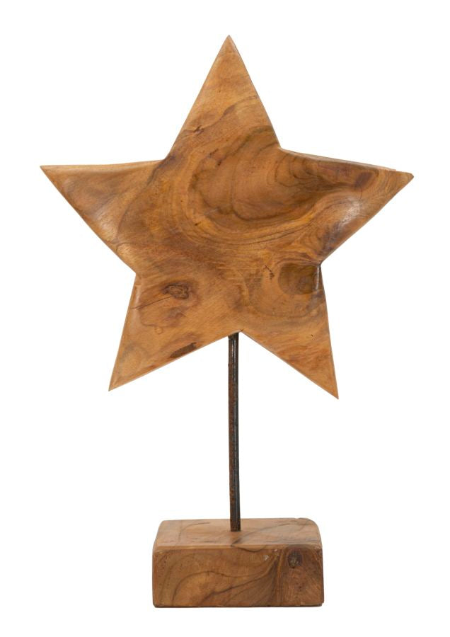 Mauro Ferretti Scultura Stella in Teak Riciclato 28 x 12 x 42 cm (pezzi Unici - Non Rip. in Serie)
