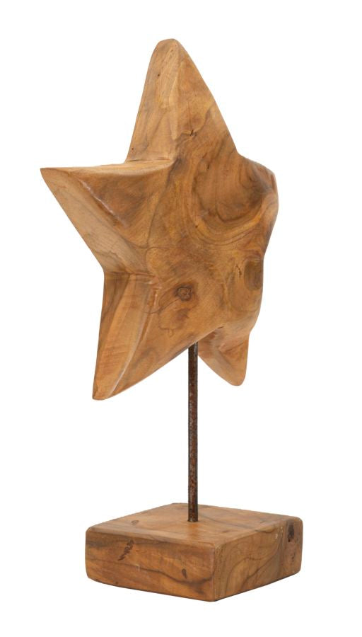 Mauro Ferretti Scultura Stella in Teak Riciclato 28 x 12 x 42 cm (pezzi Unici - Non Rip. in Serie)