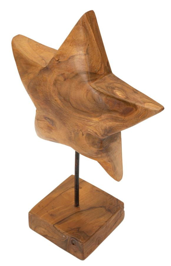 Mauro Ferretti Scultura Stella in Teak Riciclato 28 x 12 x 42 cm (pezzi Unici - Non Rip. in Serie)