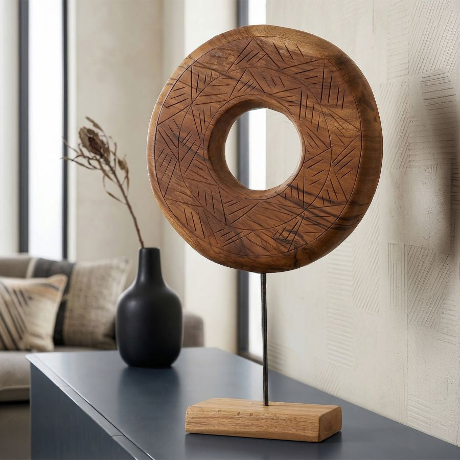 Mauro Ferretti Scultura Dorat in Teak Riciclato 35 x 10 x 58 cm (pezzi Unici - Non Rip. in Serie)