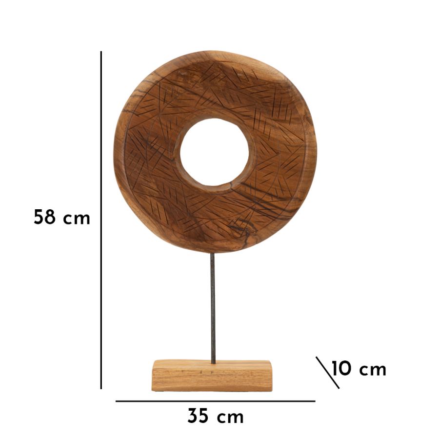 Mauro Ferretti Scultura Dorat in Teak Riciclato 35 x 10 x 58 cm (pezzi Unici - Non Rip. in Serie)