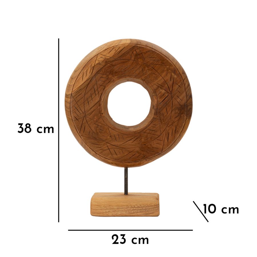 Mauro Ferretti Scultura Dorat in Teak Riciclato 28 x 10 x 38 cm (pezzi Unici - Non Rip. in Serie)