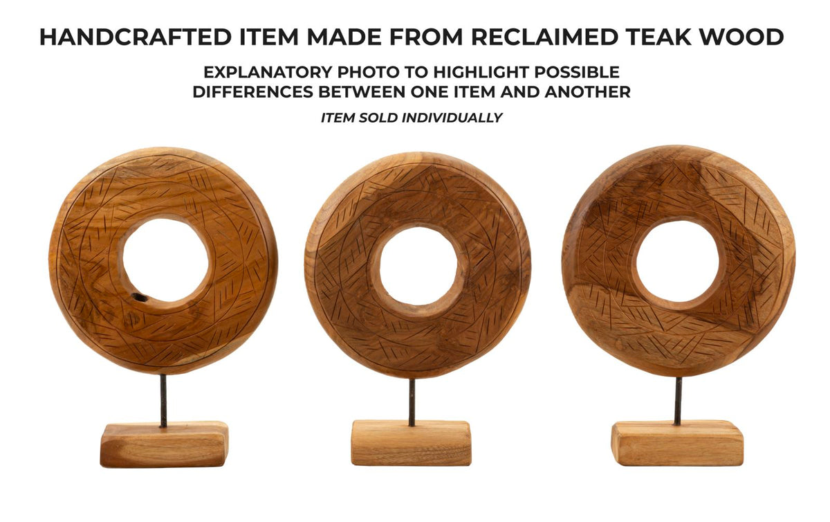 Mauro Ferretti Scultura Dorat in Teak Riciclato 28 x 10 x 38 cm (pezzi Unici - Non Rip. in Serie)
