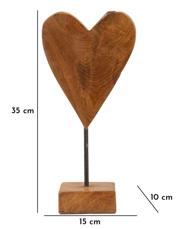 Mauro Ferretti Scultura Cuore in Teak Ric. 15 x 10 x 35 cm (pezzi Unici - Non Rip. in Serie)