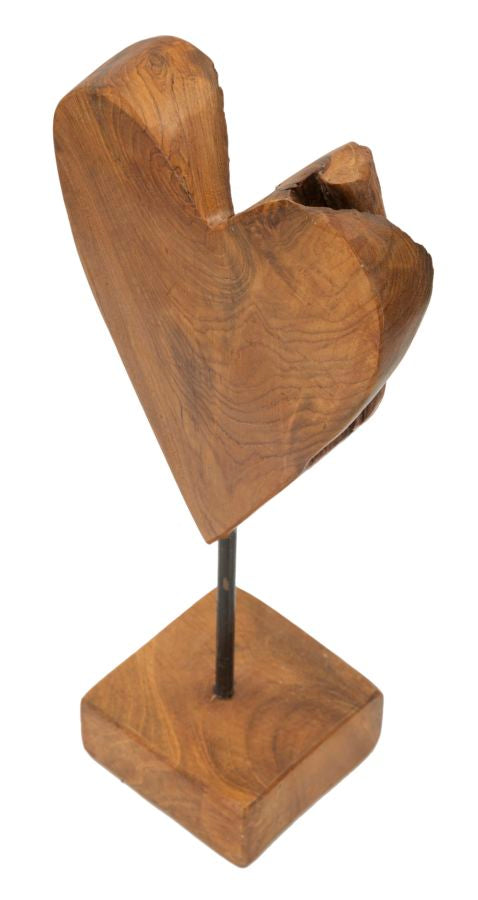 Mauro Ferretti Scultura Cuore in Teak Ric. 15 x 10 x 35 cm (pezzi Unici - Non Rip. in Serie)
