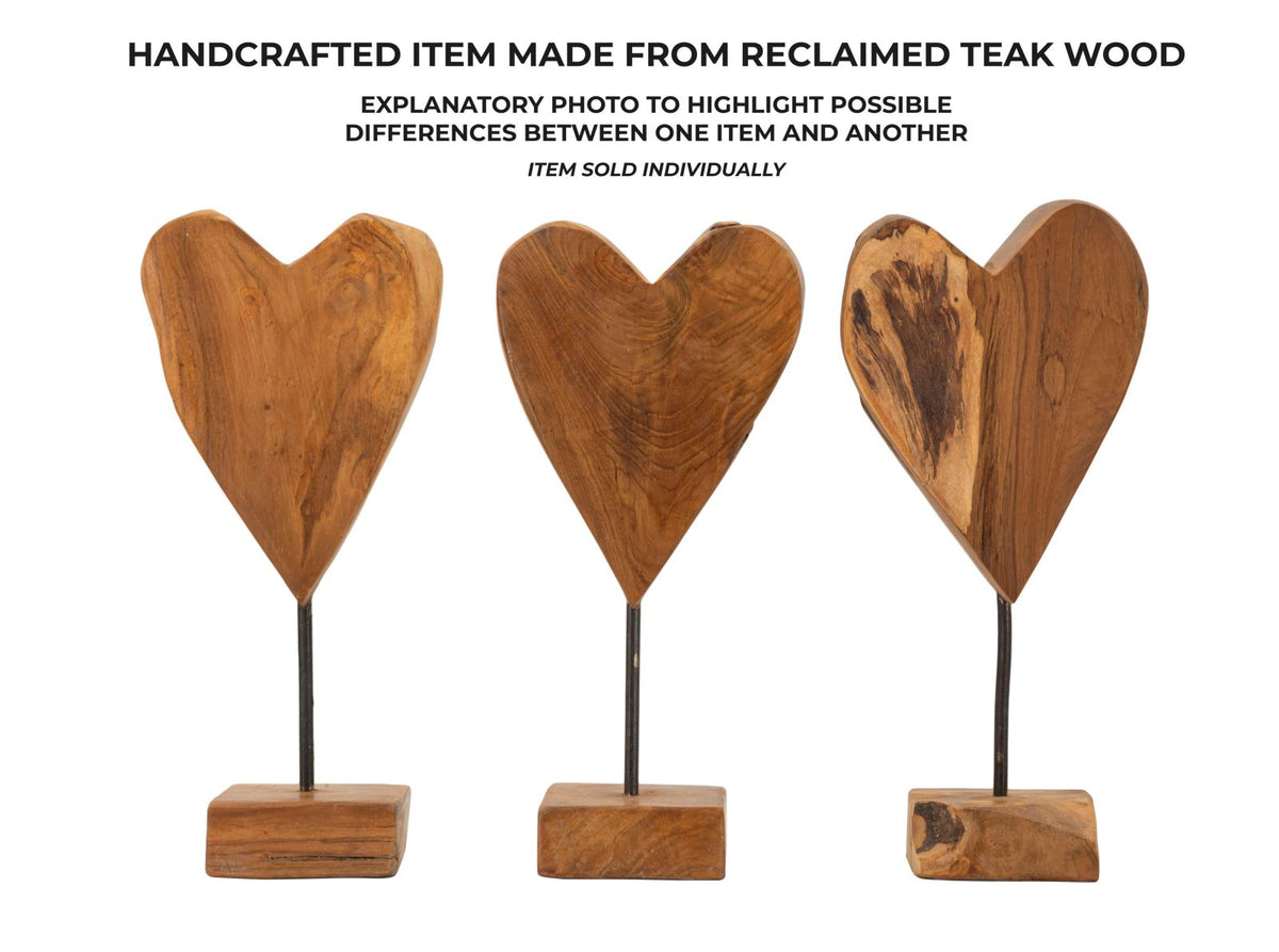 Mauro Ferretti Scultura Cuore in Teak Ric. 15 x 10 x 35 cm (pezzi Unici - Non Rip. in Serie)