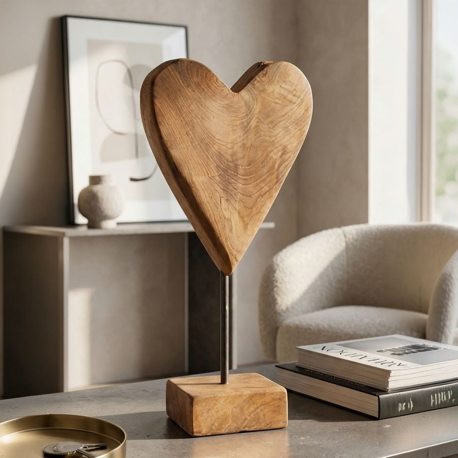 Mauro Ferretti Scultura Cuore in Teak Ric. 15 x 10 x 35 cm (pezzi Unici - Non Rip. in Serie)