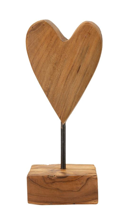 Mauro Ferretti Scultura Cuore in Teak Ric. 10 x 10 x 25 cm (pezzi Unici - Non Rip. in Serie)
