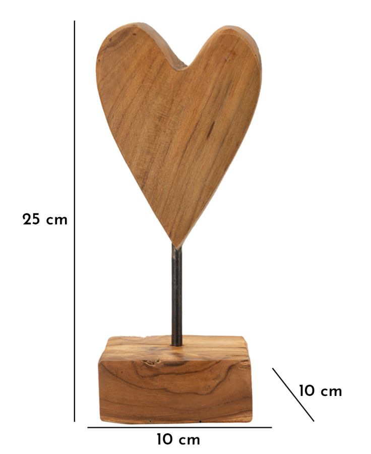 Mauro Ferretti Scultura Cuore in Teak Ric. 10 x 10 x 25 cm (pezzi Unici - Non Rip. in Serie)