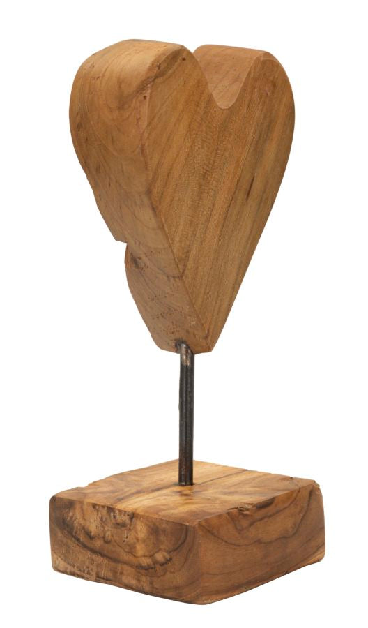 Mauro Ferretti Scultura Cuore in Teak Ric. 10 x 10 x 25 cm (pezzi Unici - Non Rip. in Serie)
