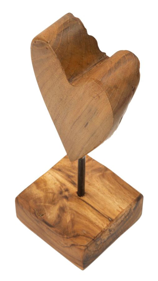 Mauro Ferretti Scultura Cuore in Teak Ric. 10 x 10 x 25 cm (pezzi Unici - Non Rip. in Serie)