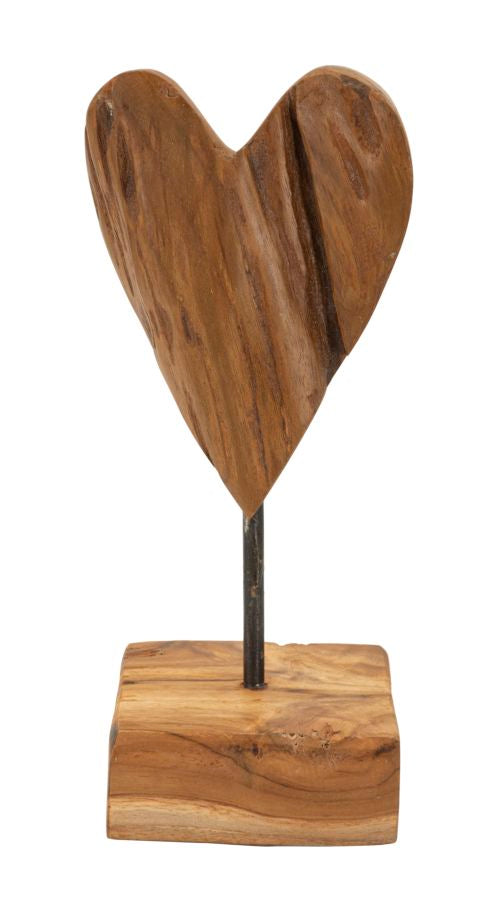 Mauro Ferretti Scultura Cuore in Teak Ric. 10 x 10 x 25 cm (pezzi Unici - Non Rip. in Serie)