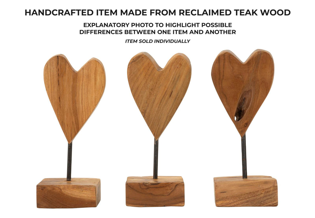 Mauro Ferretti Scultura Cuore in Teak Ric. 10 x 10 x 25 cm (pezzi Unici - Non Rip. in Serie)