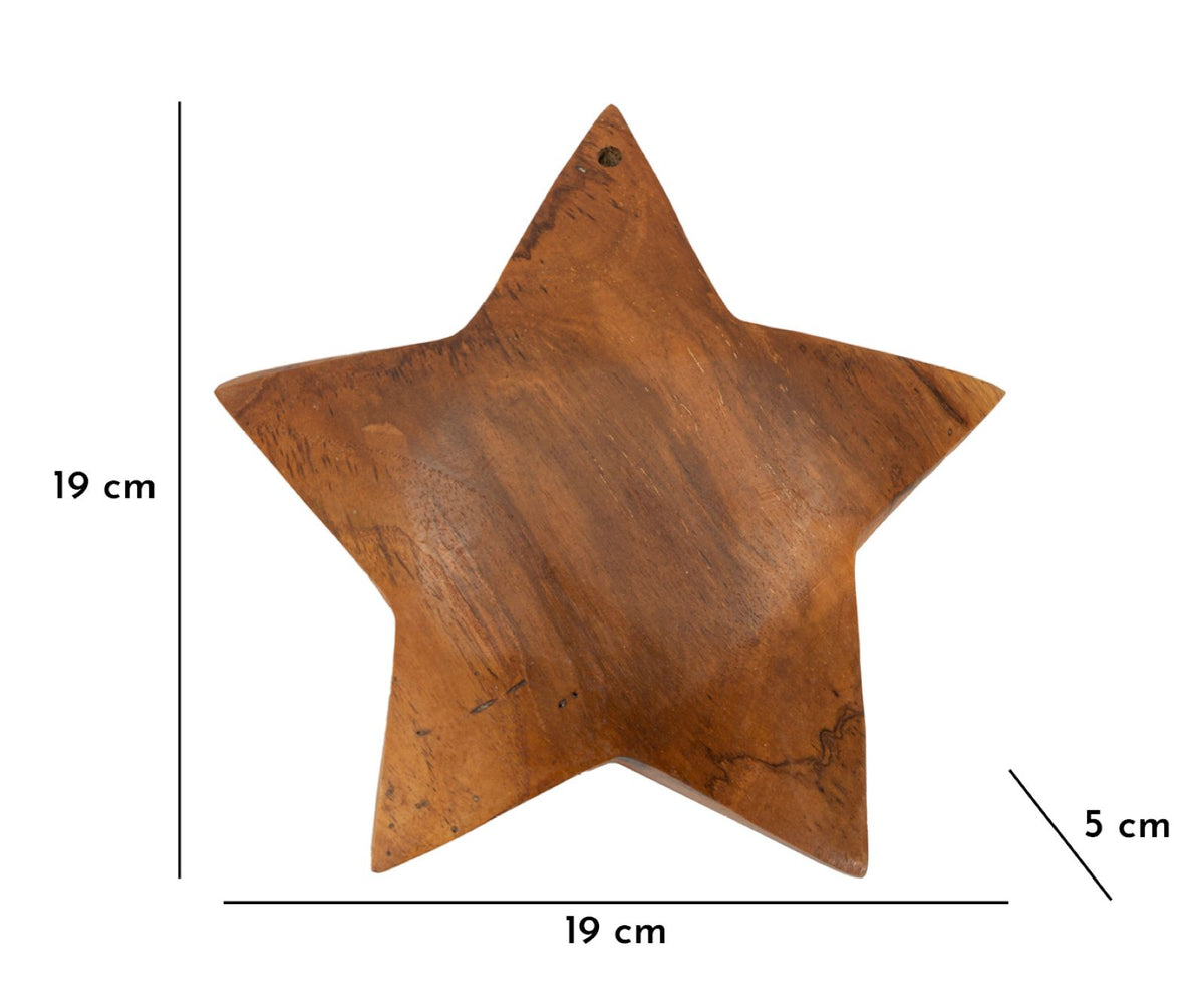 Mauro Ferretti Decorazione Bintang da App.in Teak Ric. Ø19 x 5 cm (pezzi Unici-non Rip. in Ser