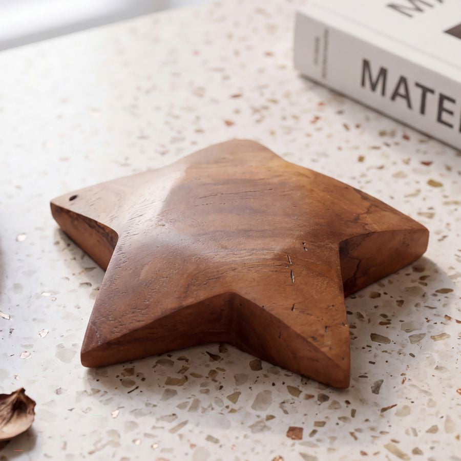 Mauro Ferretti Decorazione Bintang da App.in Teak Ric. Ø19 x 5 cm (pezzi Unici-non Rip. in Ser