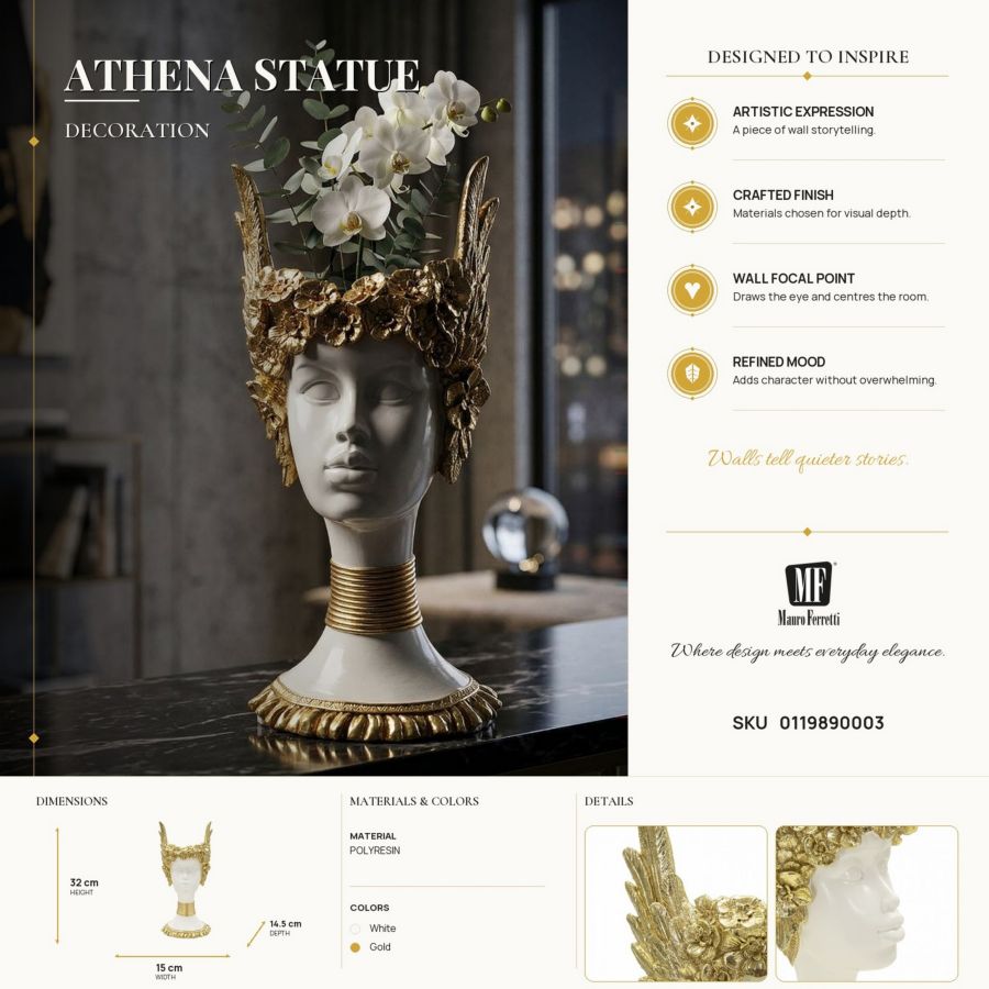 Mauro Ferretti Scultura Athena 15 x 14,5 x 32 cm